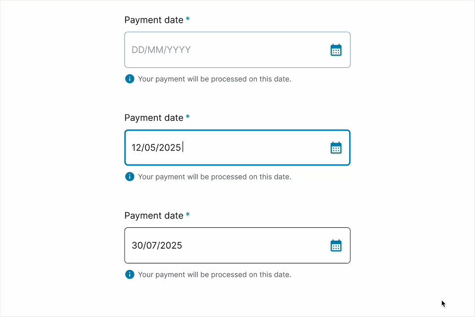 Date picker input interaction