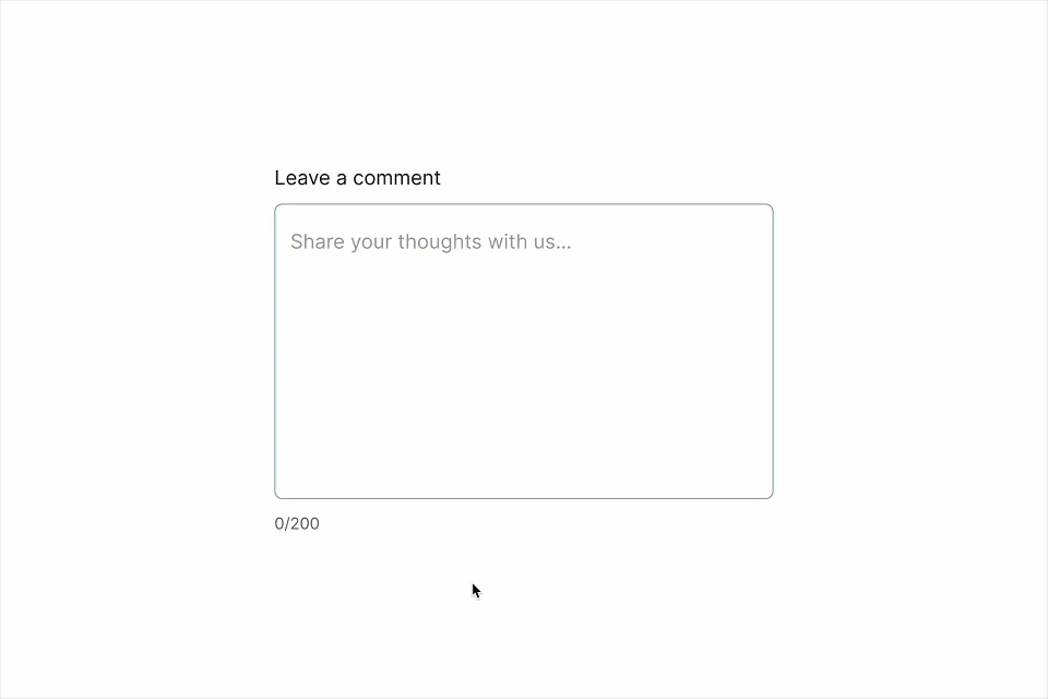 Comments input field interaction