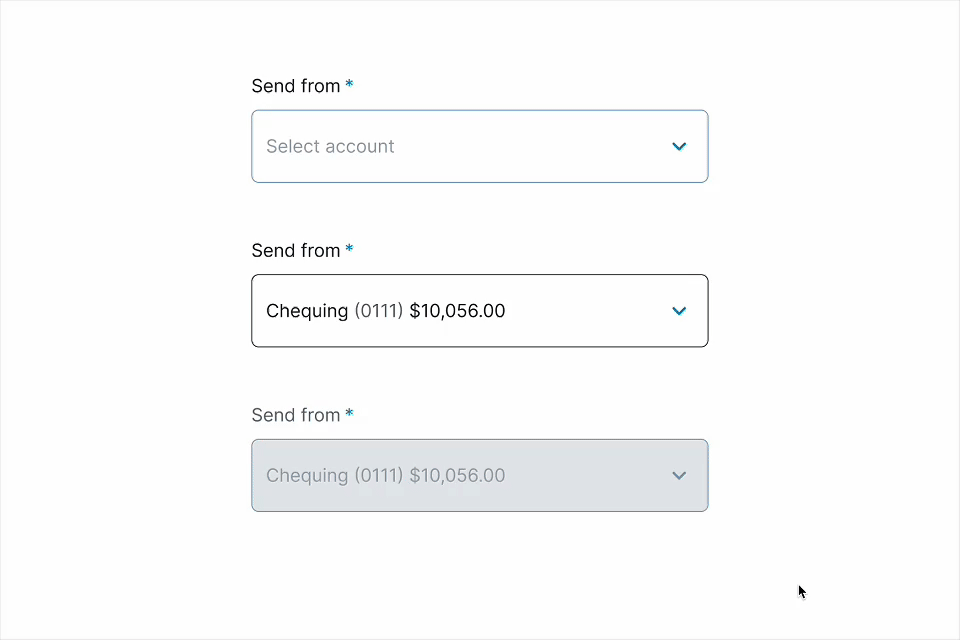 Dropdown input interaction