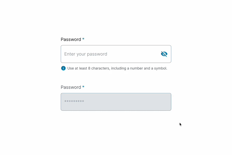 Password input field interaction