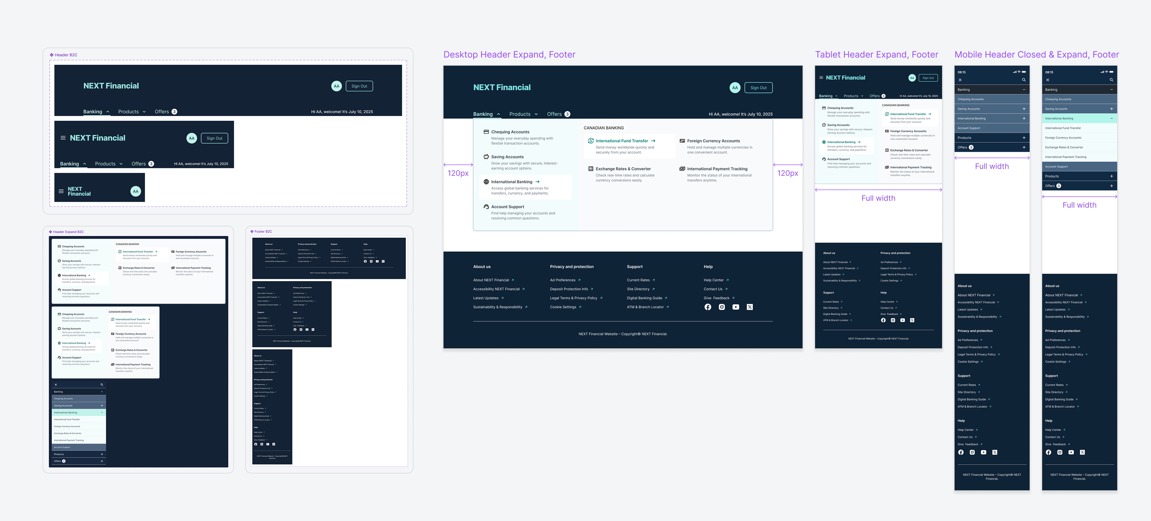 Header and Footer Components