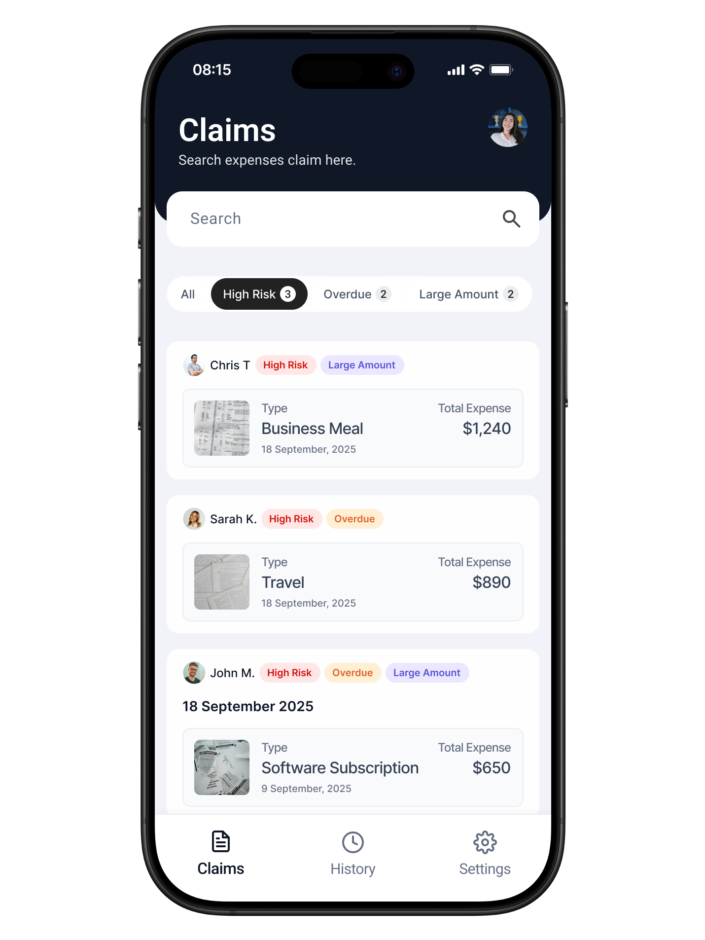 After: AI-sorted priority queue with risk and urgency signals