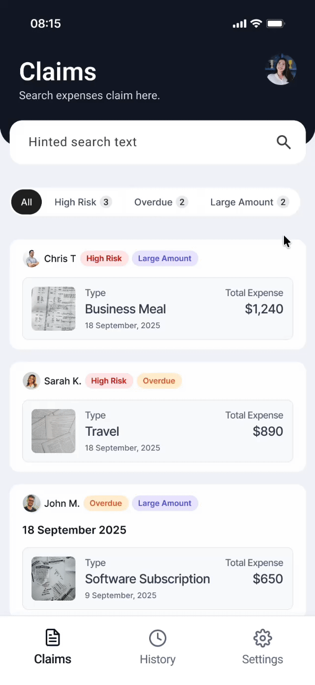 Priority queue sorted by risk and urgency