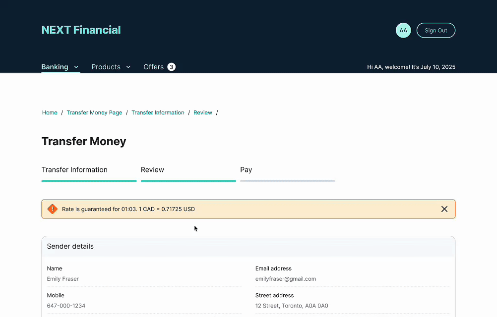 Page Level Success Message